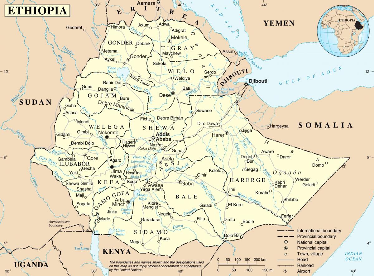 지도에서 에티오피아