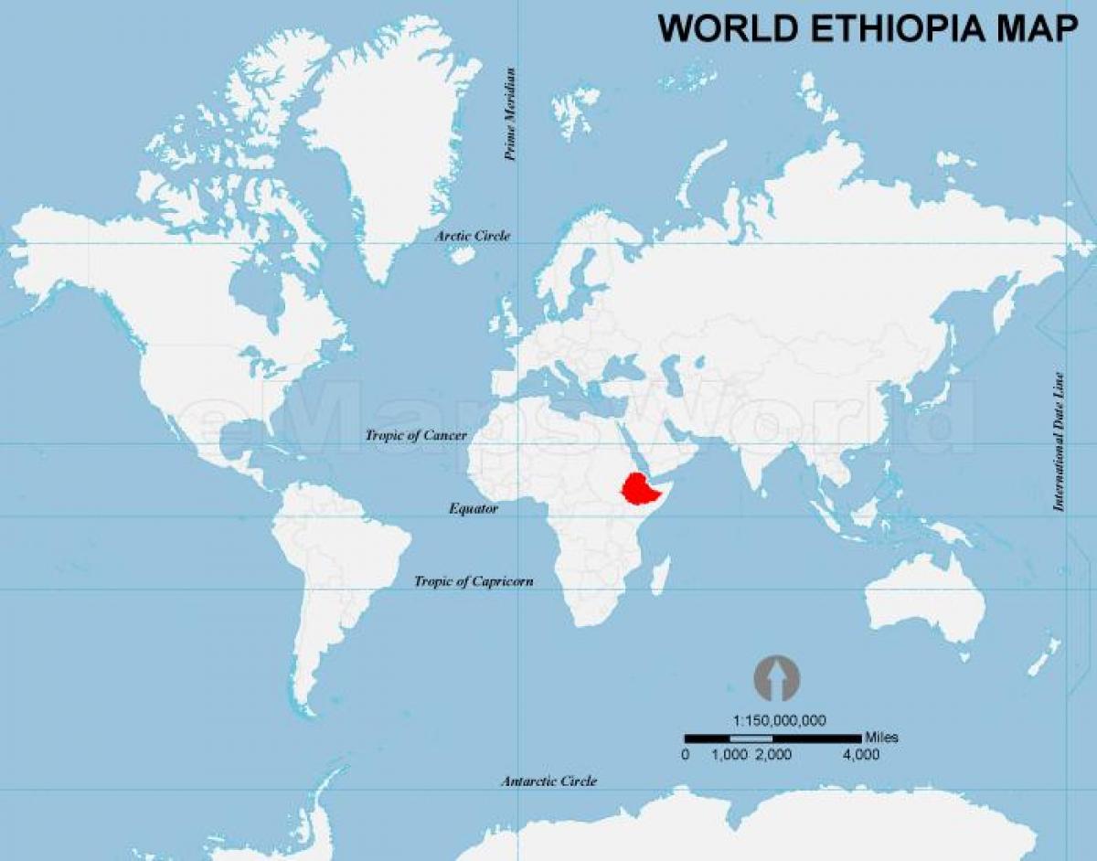 는 세계 지도 위치 에티오피아