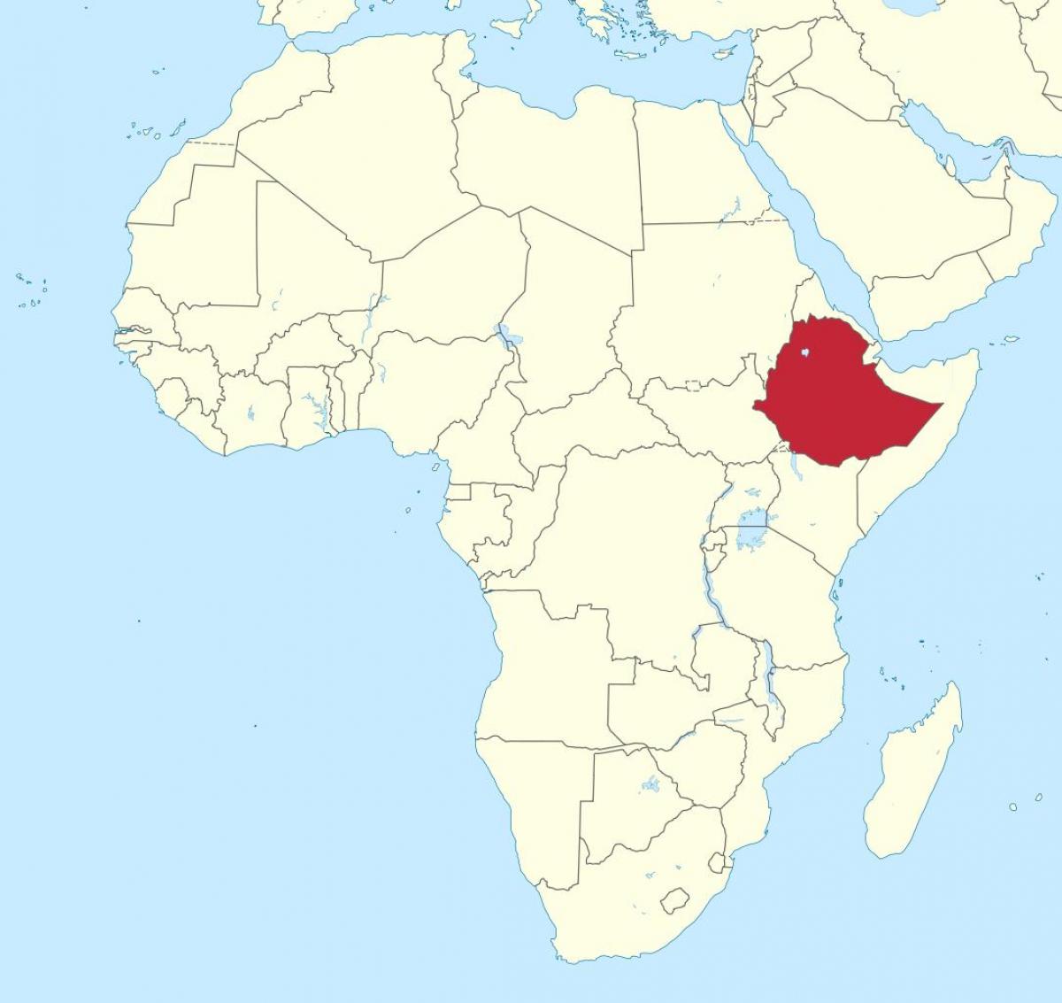 아프리카의 지도를 보여주는 에티오피아