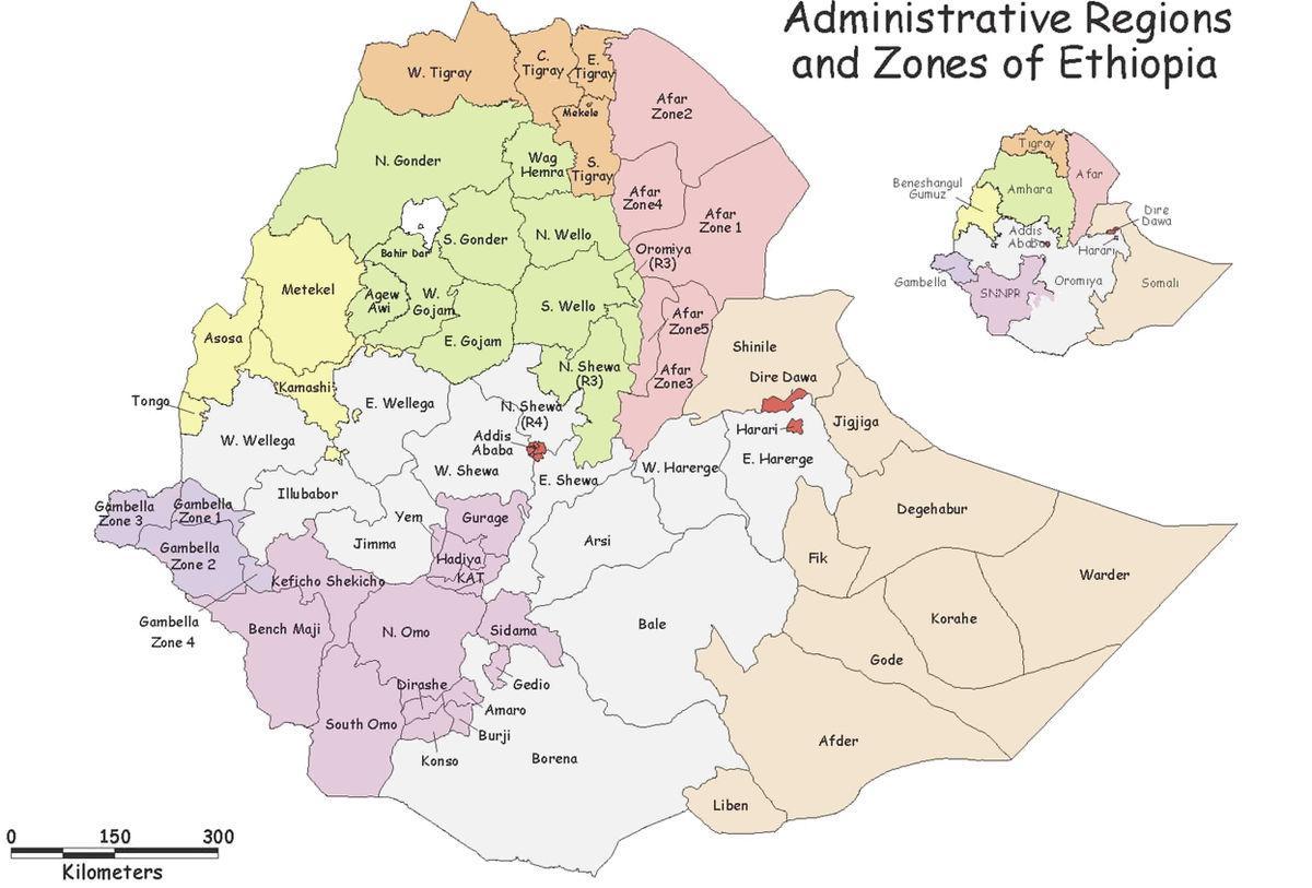 에티오피아 woreda 지도
