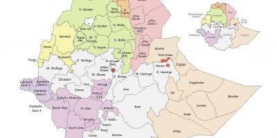 에티오피아 지도에 의해 지역