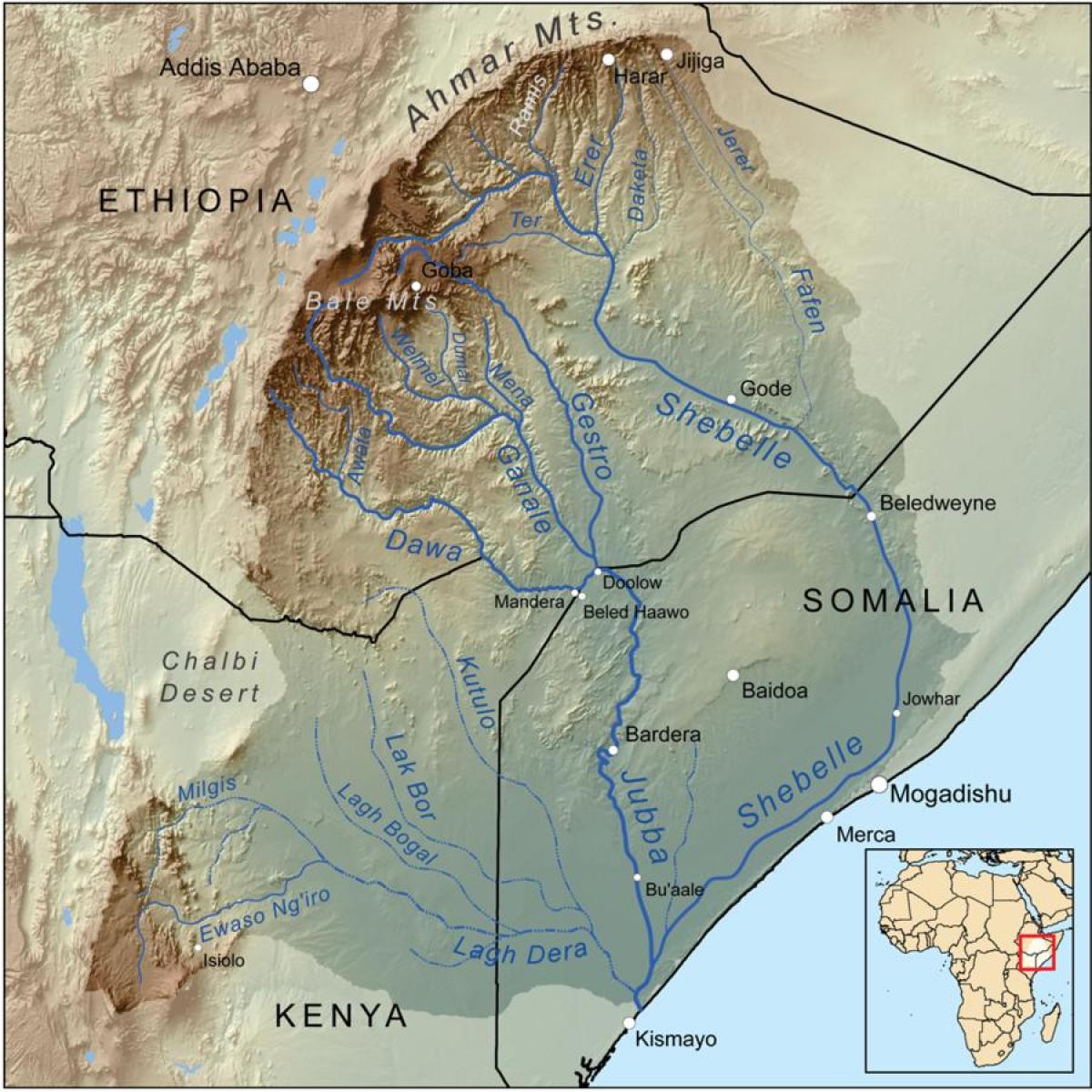 에티오피아 리버 물동 지도